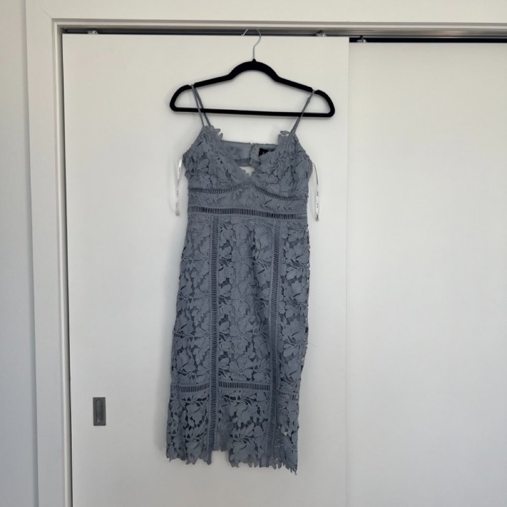 Bardot Lace Baby Blue Dress, size 4